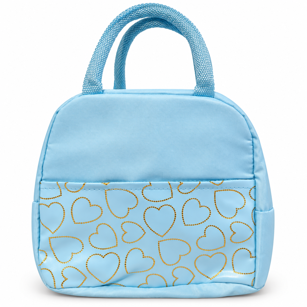 Cute Heart Print Lunch Bag for Women & Girls | Insulated Lunch Tote Bag with Zipper & Carry Handle