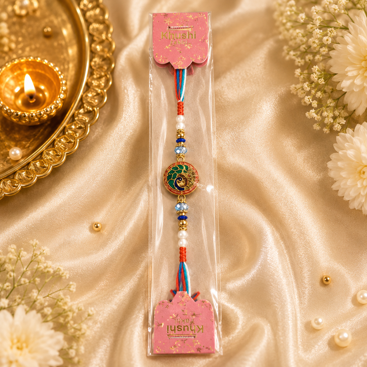 Peacock Rakhi | Premium Metal Peacock Charm Rakhi | Designer Raksha Bandhan Rakhi