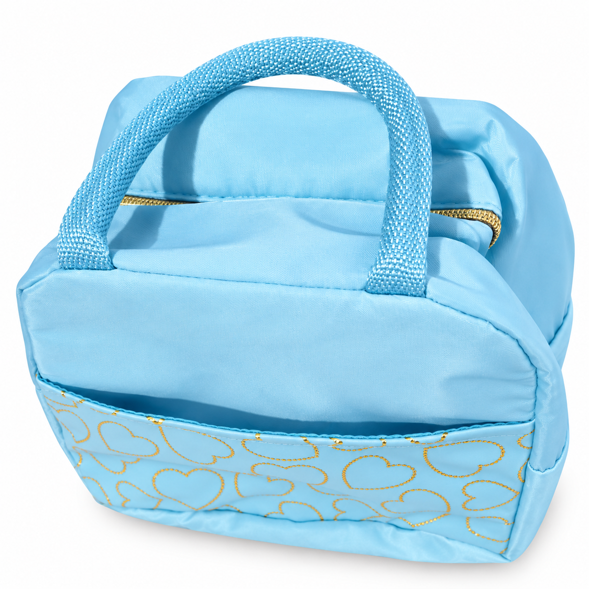Cute Heart Print Lunch Bag for Women & Girls | Insulated Lunch Tote Bag with Zipper & Carry Handle