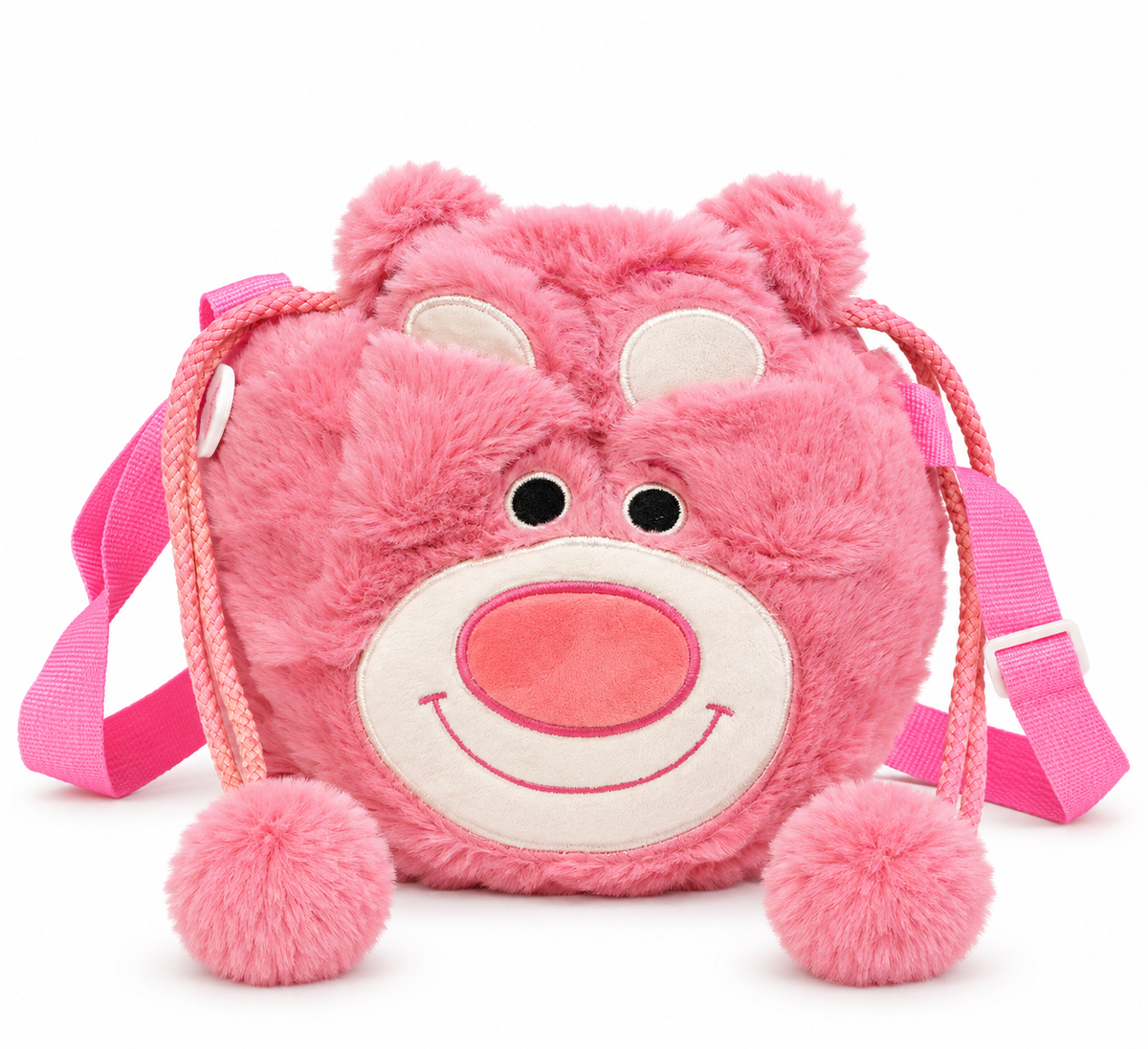 Cute Pig Soft Plush Sling Bag for Girls | Fluffy Furry Shoulder Bag | Adjustable Strap | Cute Animal Design