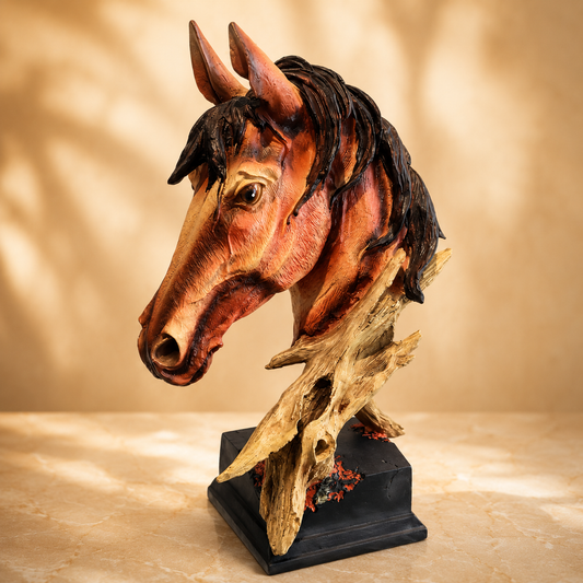 Premium Polyester Horse Head Decorative Showpiece