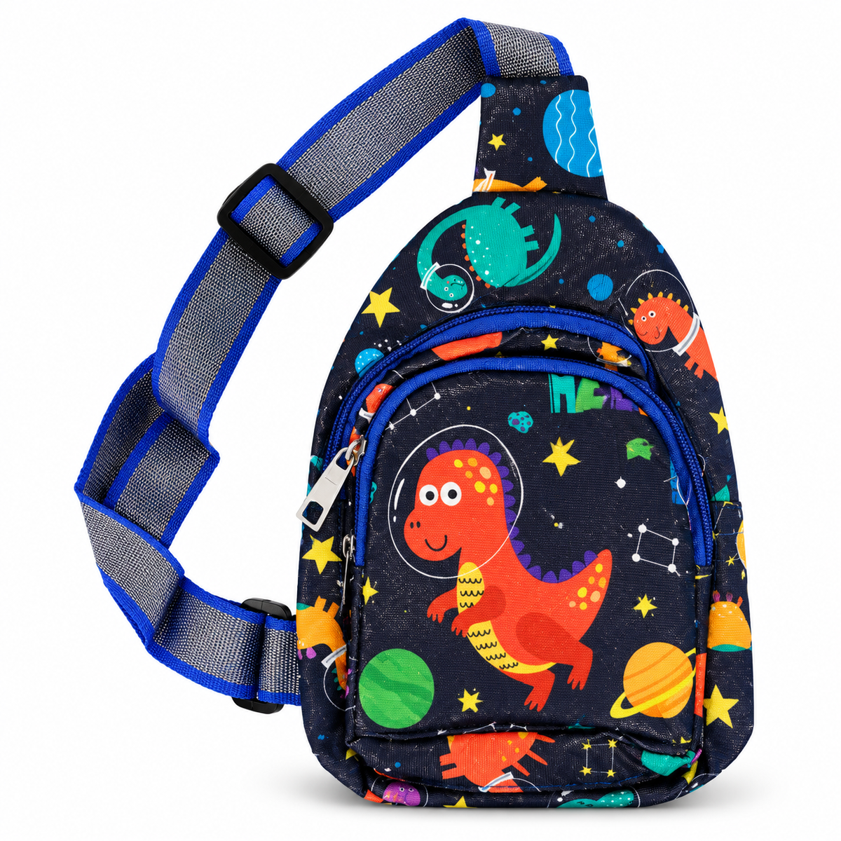 Kids Unicorn, Mermaid & Dinosaur Sling Bag for Girls | 3 Zipper Compartments | Cute Adjustable Crossbody Bag