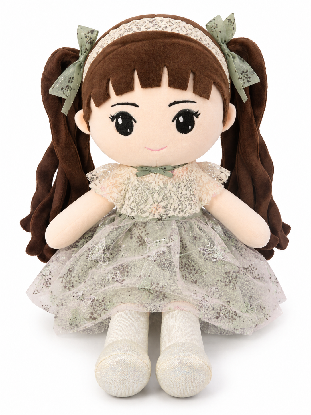 Cute Girl Doll Plush Soft Toy – Adorable Soft Doll with Beautiful Dress for Kids