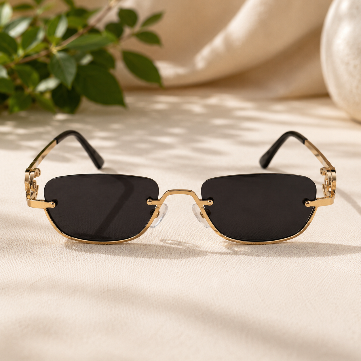 Luxury Rimless Diamond Shape Sunglasses
