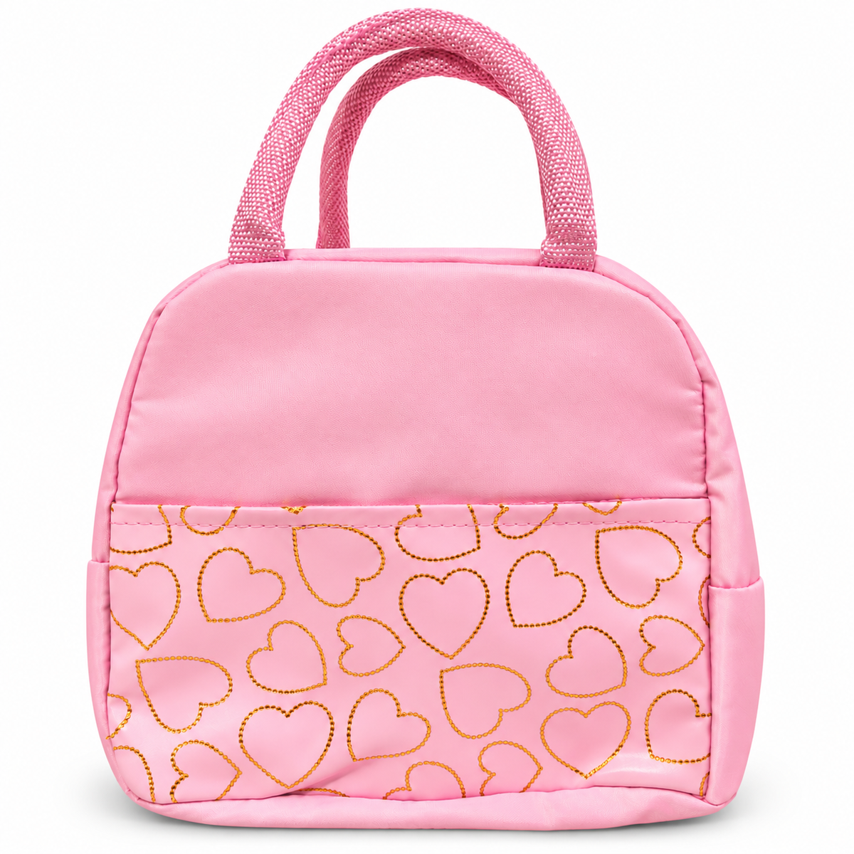 Cute Heart Print Lunch Bag for Women & Girls | Insulated Lunch Tote Bag with Zipper & Carry Handle
