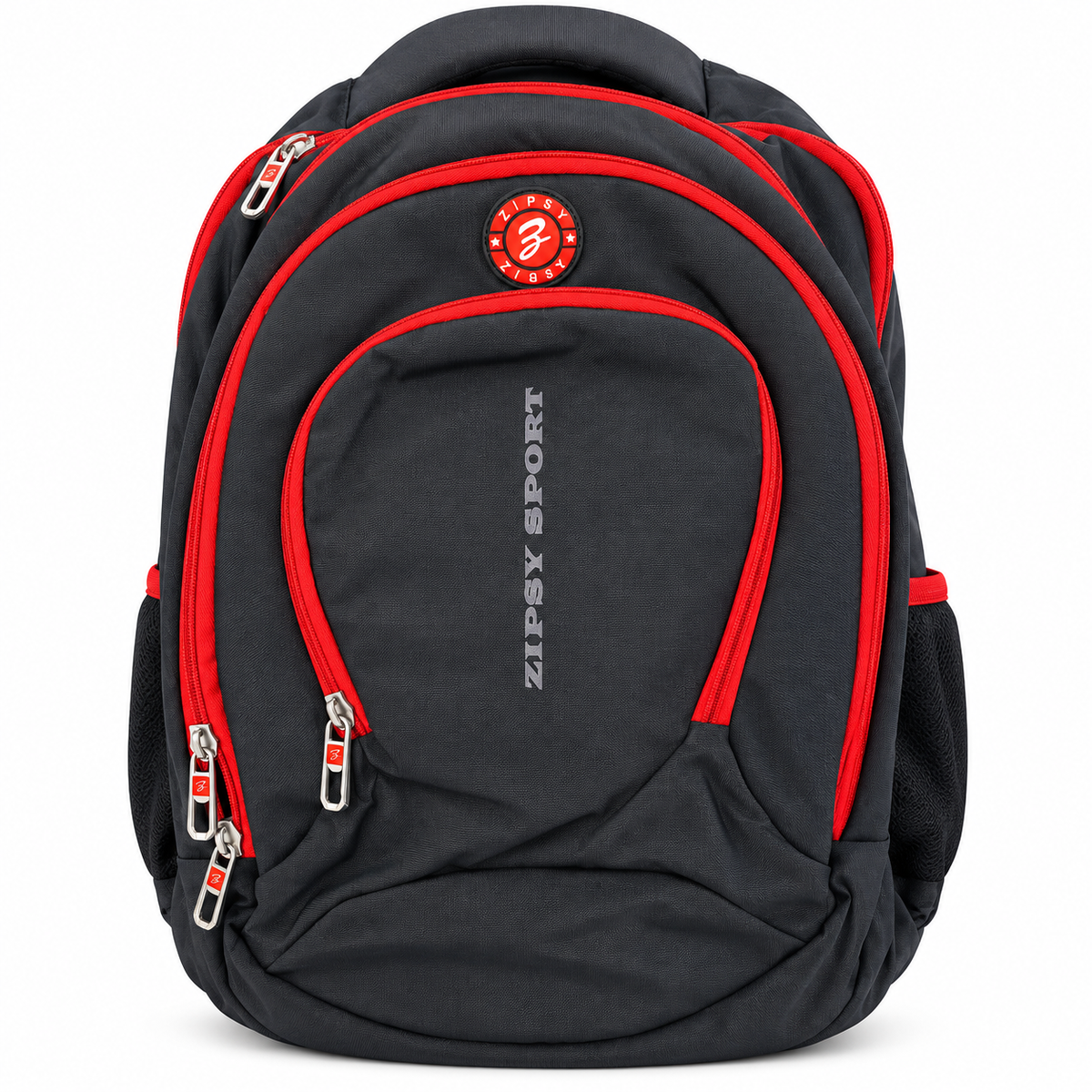 Zipsy Sport Backpack for Men & Women | 5 Zipper Spacious School, College & Travel Bag with Side Zipper & Bottle Holder
