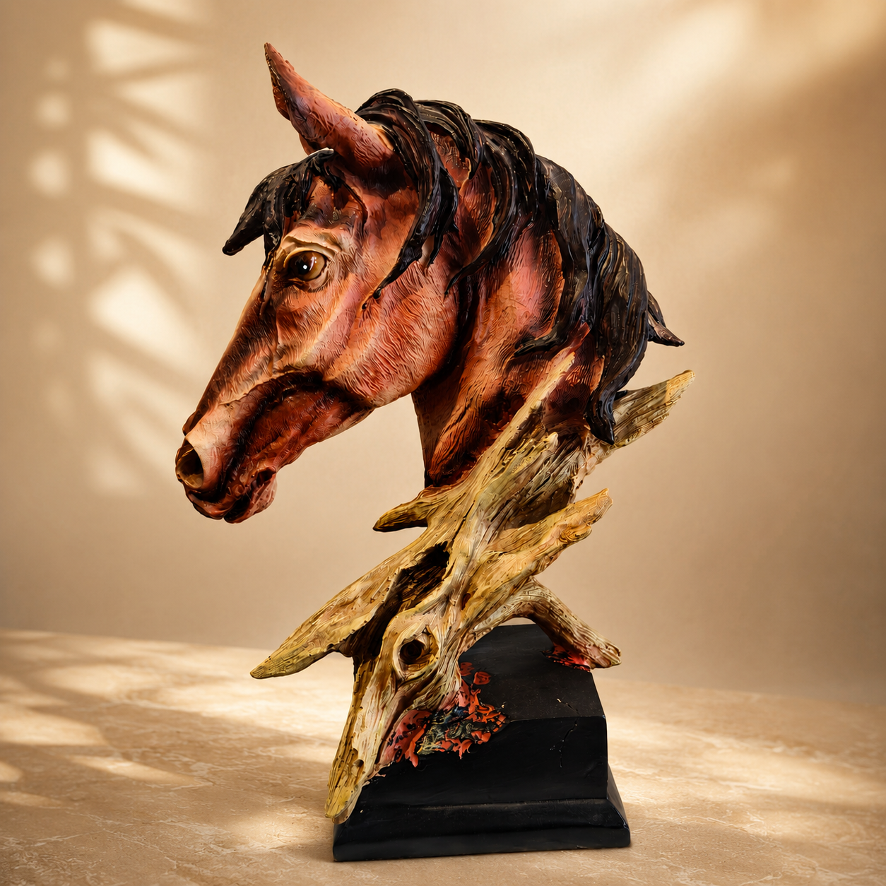 Premium Polyester Horse Head Decorative Showpiece