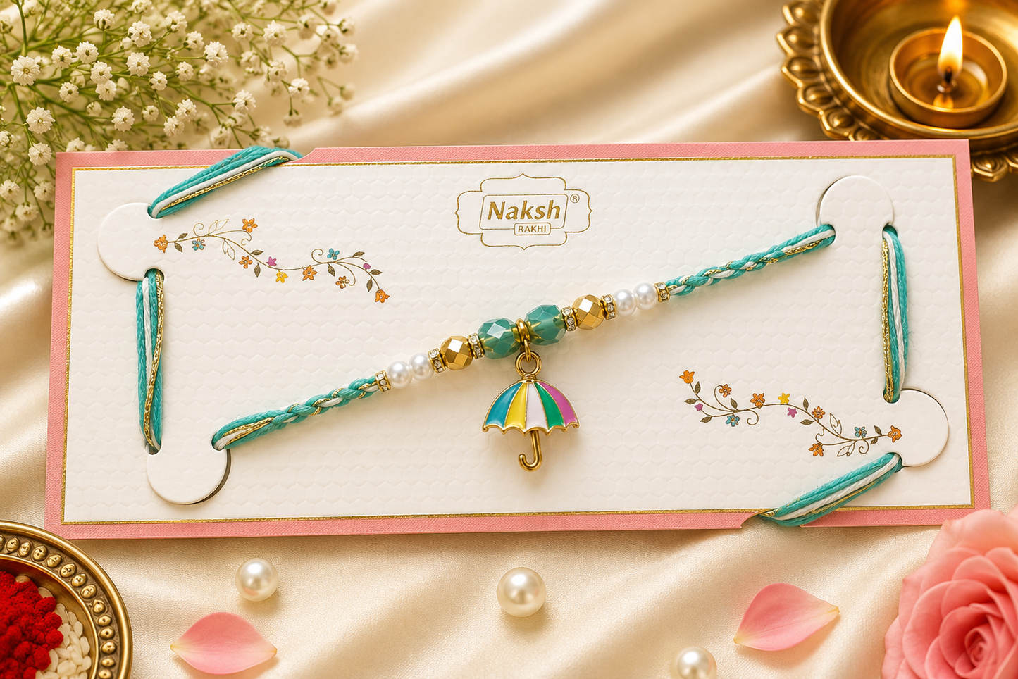 Premium Umbrella Designer Rakhi for Brother – 2 Color Raksha Bandhan Special