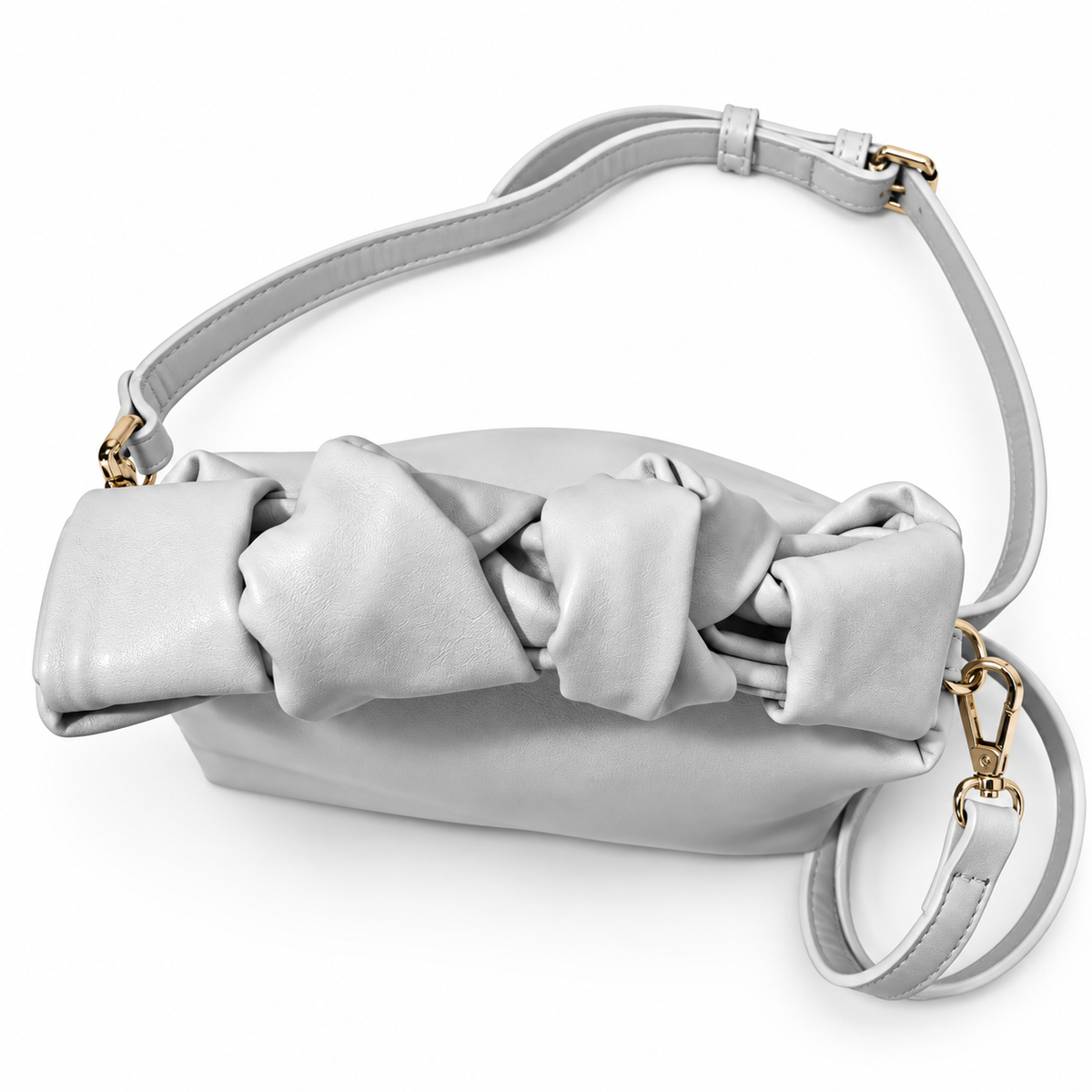 Elegant Ruched Handle Shoulder Bag with Adjustable Strap