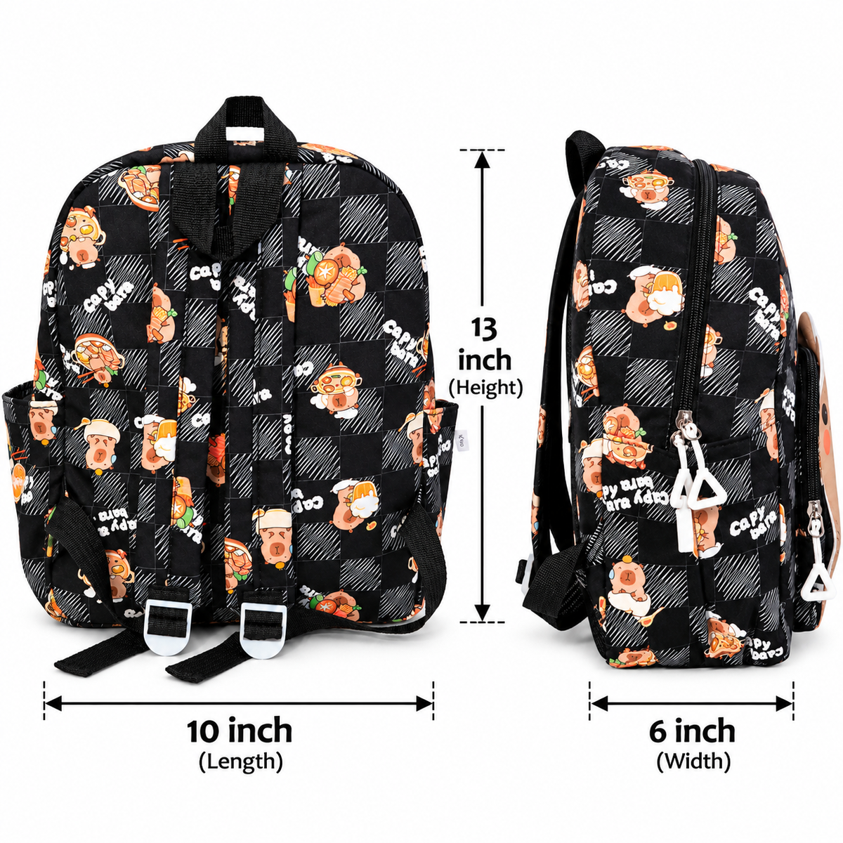 Kids Cartoon Backpack for Boys &amp; Girls | 2 Zipper School Bag with Cute Bear Print | Spacious Casual Backpack