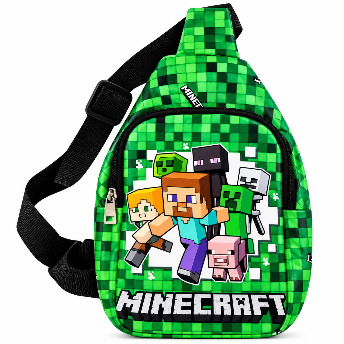 Kids Dinosaur Sling Backpack for Boys &amp; Girls | 2 Zipper Cute Dino Printed Mini Backpack