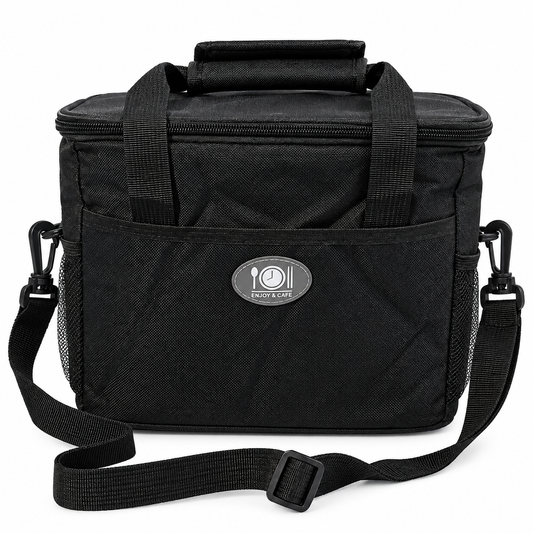 Insulation Lunch Bag for Men & Women | 1 Zipper Spacious Lunch Box Bag with 3 Side Storage Pockets & Adjustable Shoulder Strap