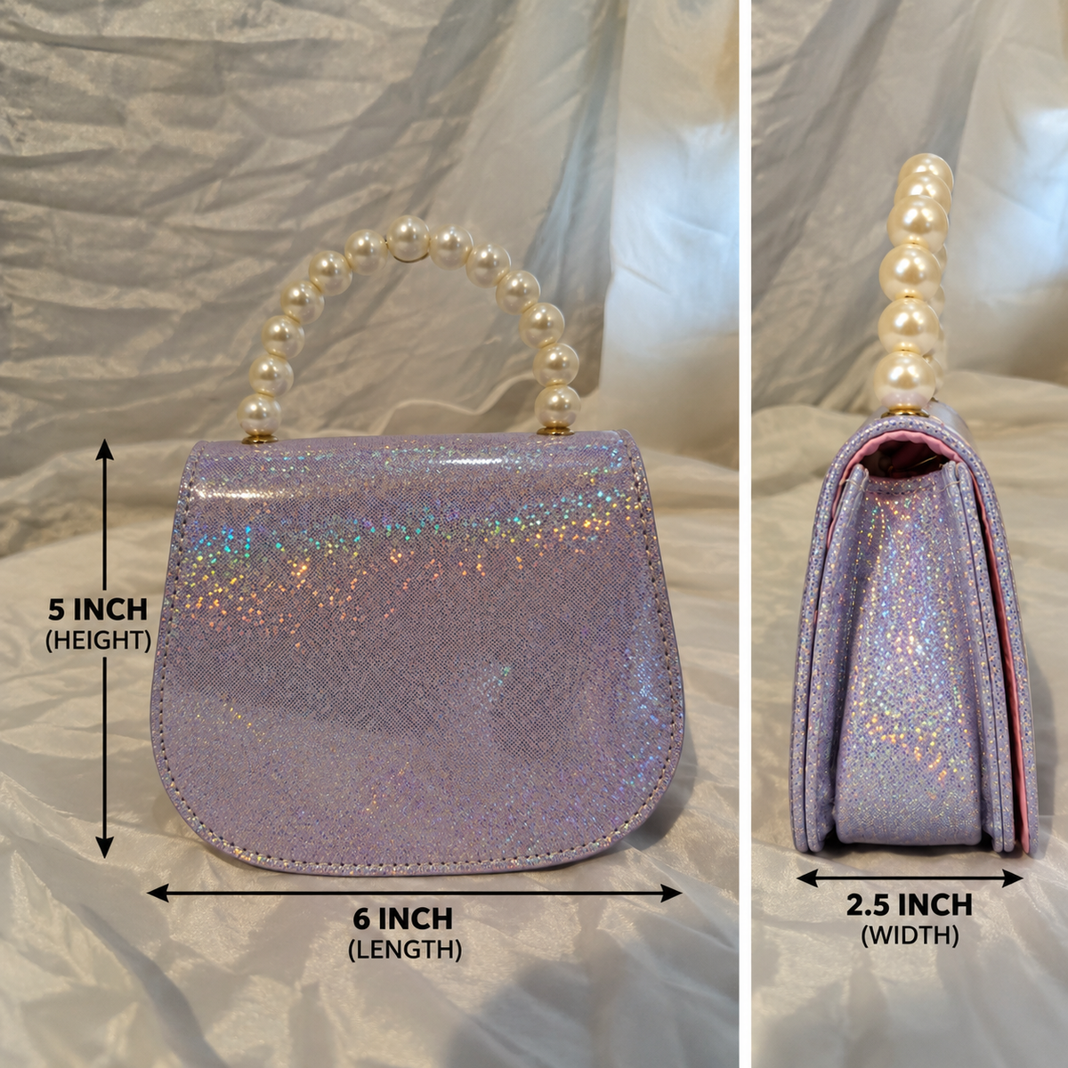 Girls Unicorn Sling Bag for Kids | Glitter Sequin Purse with Pearl Handle & Chain Strap | Cute Party Crossbody Bag