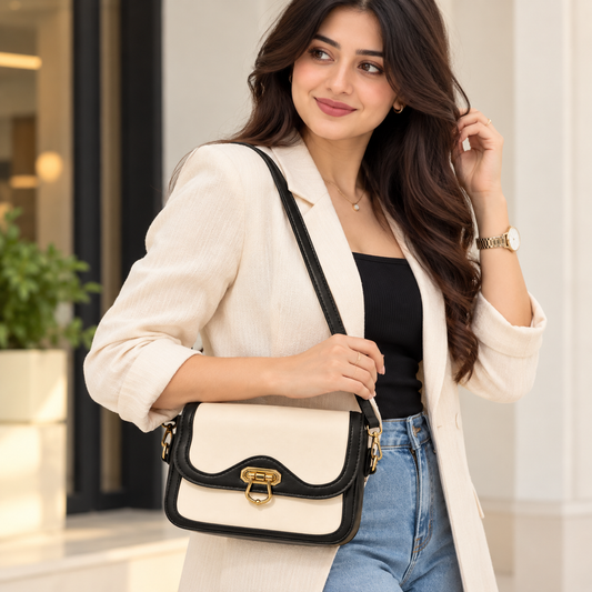 Sling Bag | Stylish Crossbody Shoulder Bag with Gold-Tone Buckle