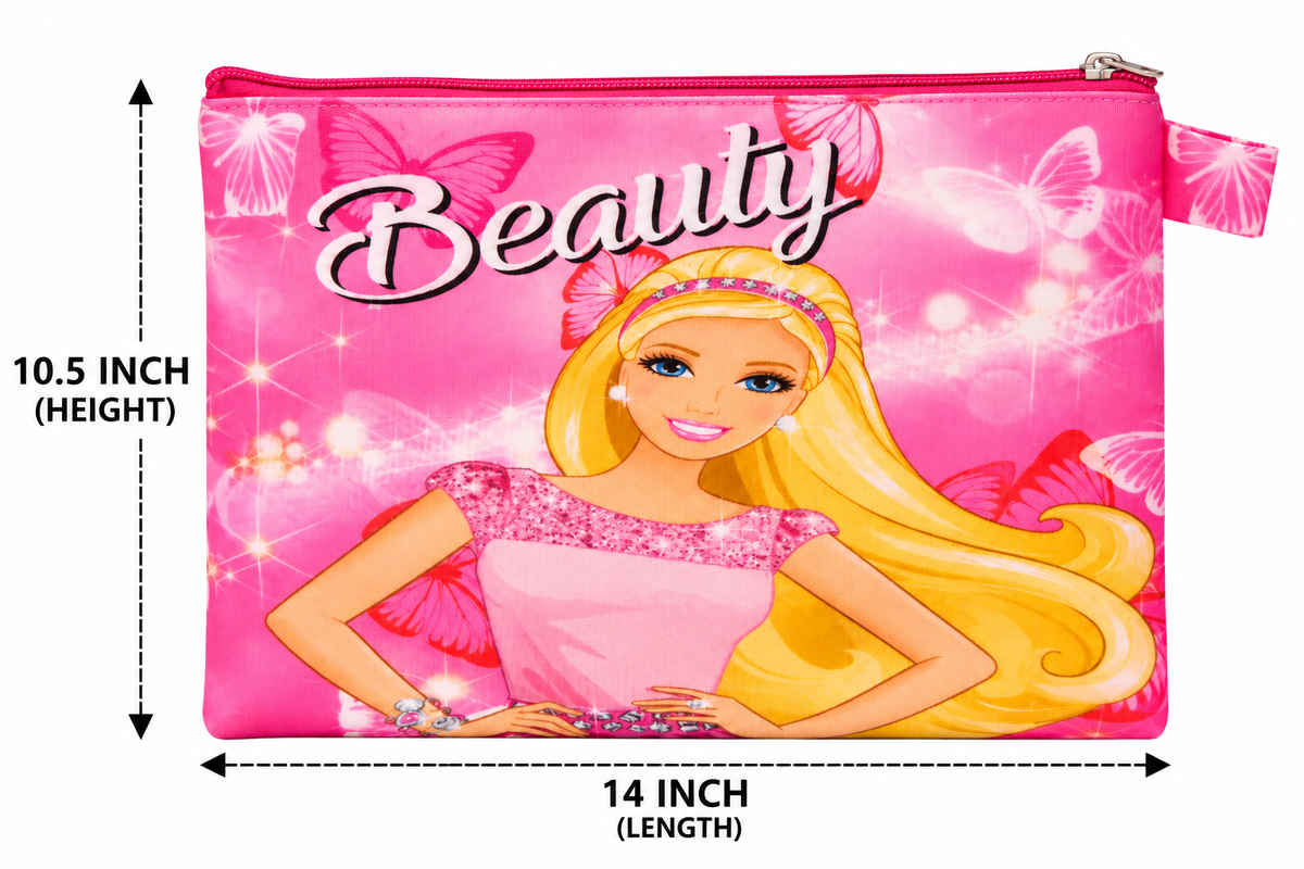 Kids Girls Beauty | 3 Zipper Storage Bag | Pink Fashion Cosmetic & Utility Pouch Set