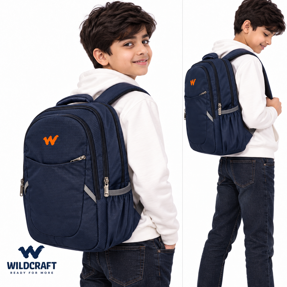 Wildcraft School Backpack | 4 Zipper Spacious School Bag | Lightweight