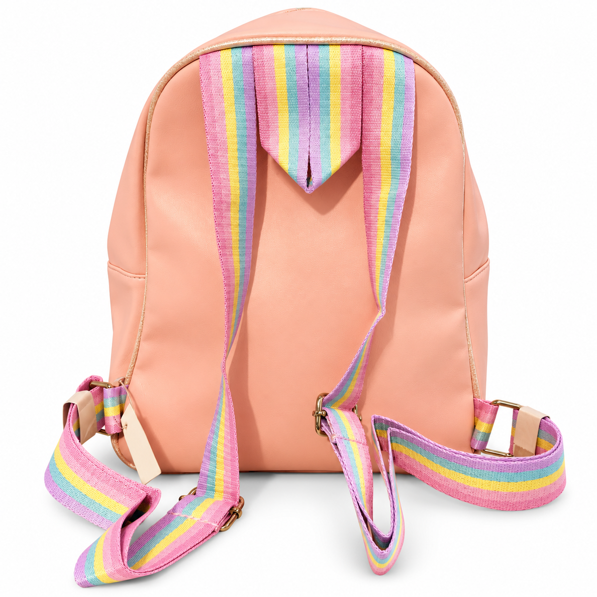 Girls Kids Backpack with Glitter Rainbow & Heart Design | Stylish School Bag | 1 Zipper Backpack