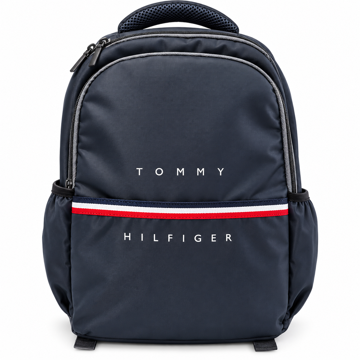 Tommy Hilfiger Backpack | 4 Zipper Spacious Backpack | Stylish Travel &amp; Casual Bag with 2 Side Bottle Pockets &amp; Rain Cover