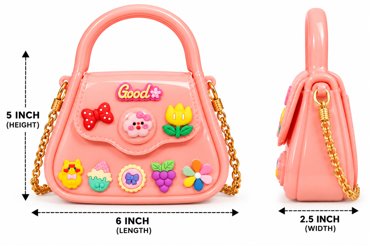 Kids Girls Cute Cartoon Sling Bag | Mini Shoulder Bag with Chain Strap | Stylish Party & Casual Crossbody Bag