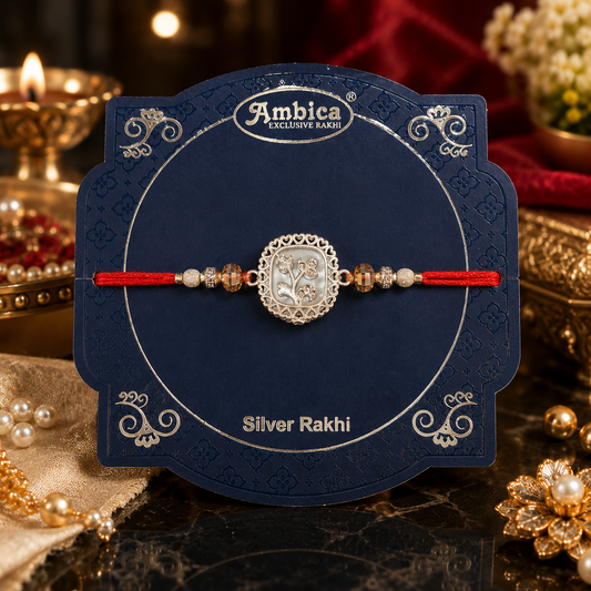 Premium Silver Rakhi for Brother – Designer AD & Metal Rakhi