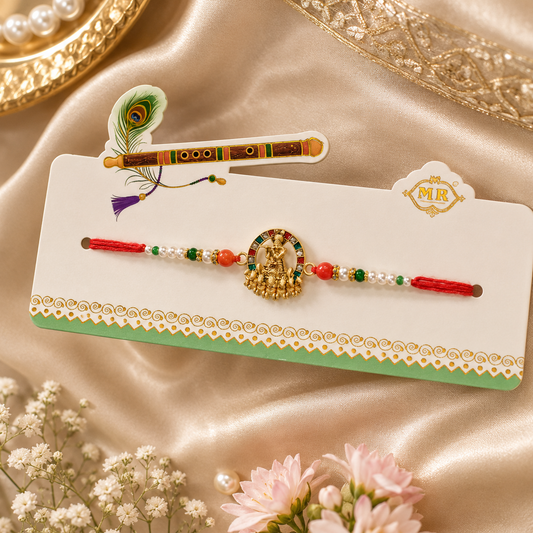 Kanha Rakhi | Krishna Flute Theme Rakhi | Spiritual Metal Charm Rakhi