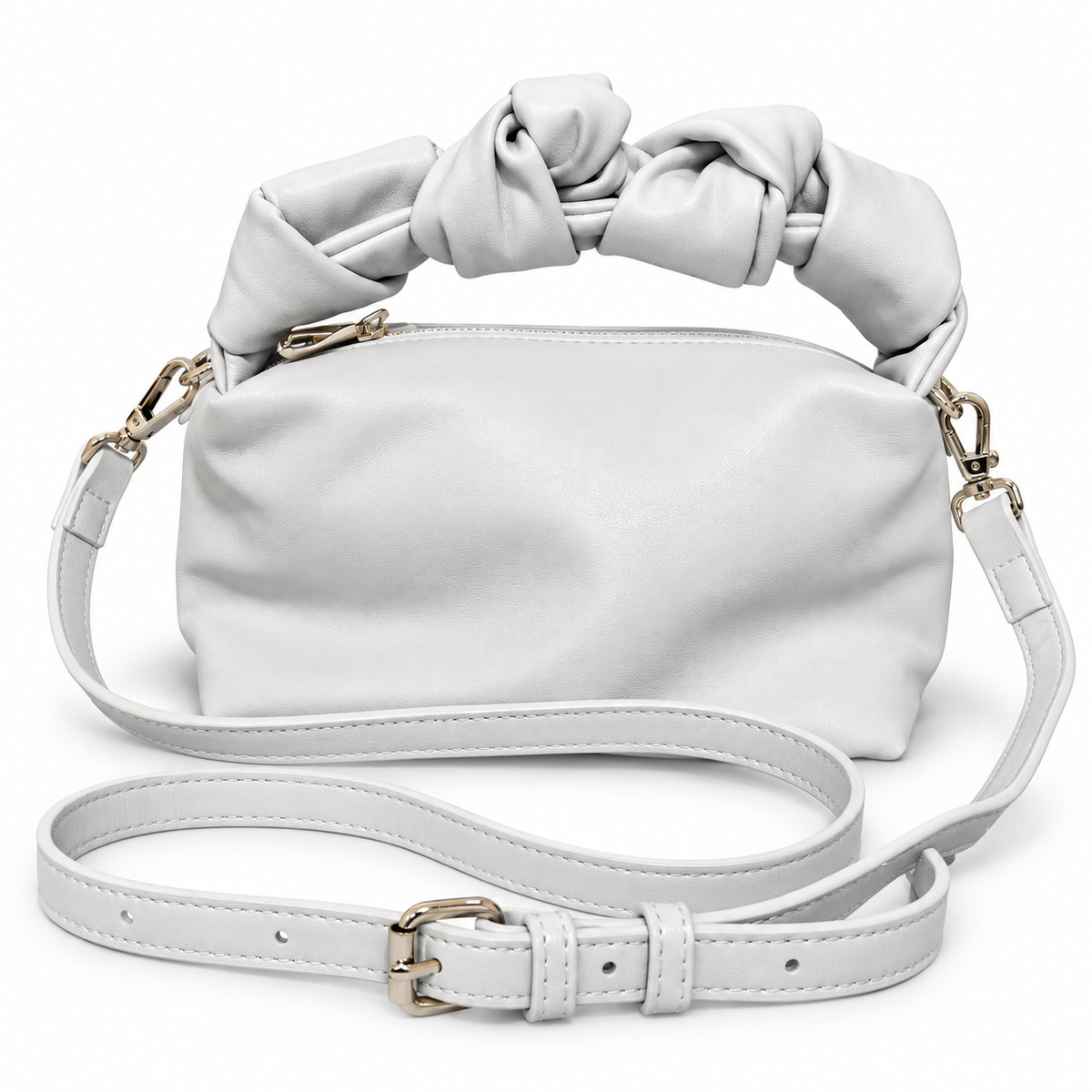 Elegant Ruched Handle Shoulder Bag with Adjustable Strap