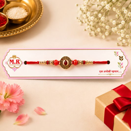 Premium Designer Stone Rakhi for Brother – Elegant Raksha Bandhan Rakhi