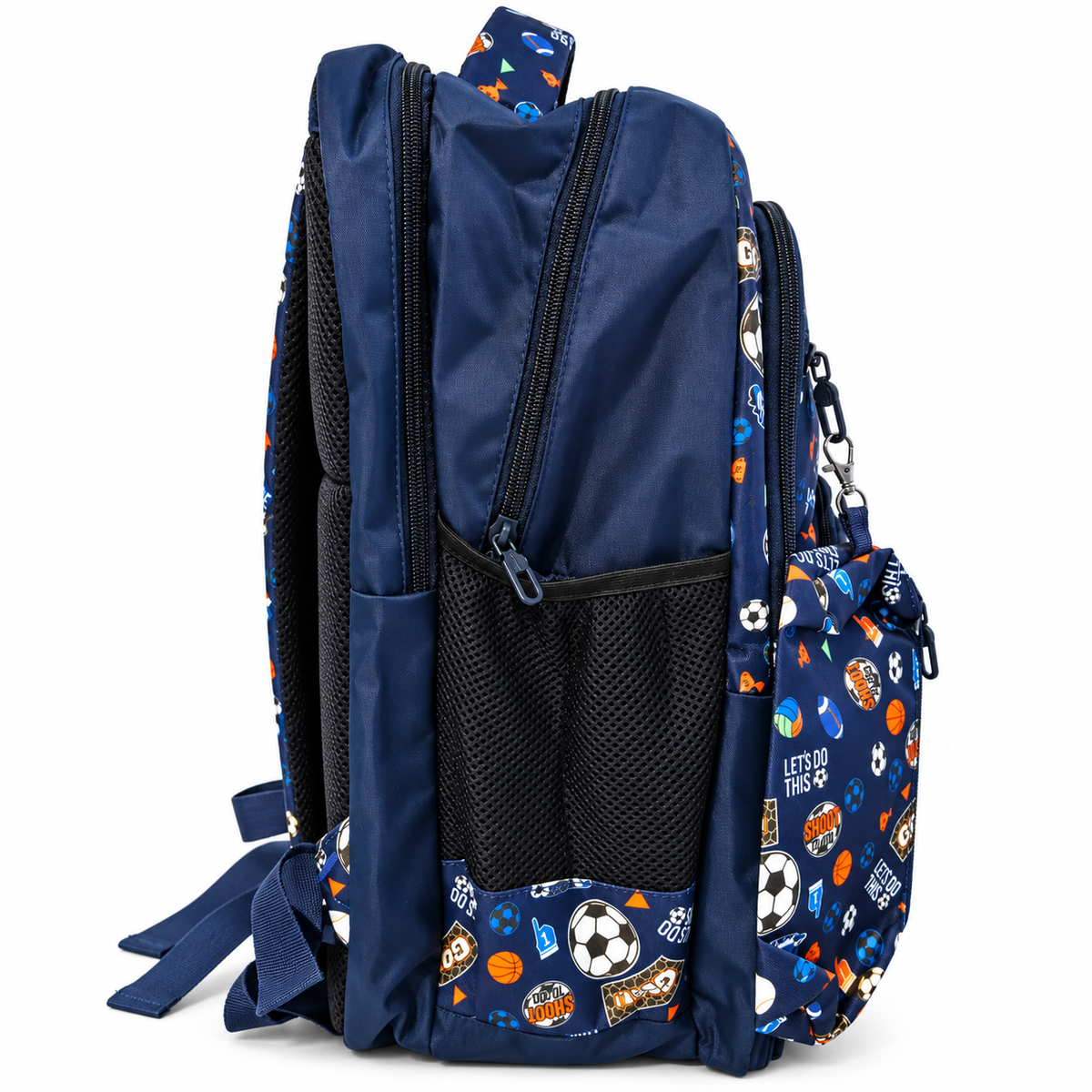 Xplod Football Printed Backpack | Spacious Multi-Compartment Bag with Side Bottle Pockets &amp; Detachable Pouch