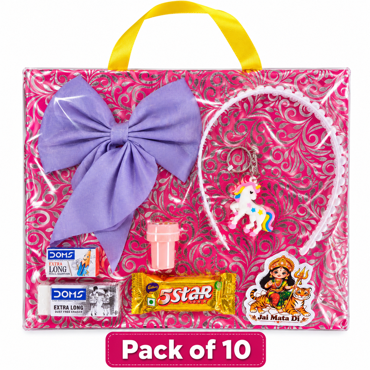 Navratri Special Kids Gift Combo – Hair Accessories, Stationery & Chocolate Set
