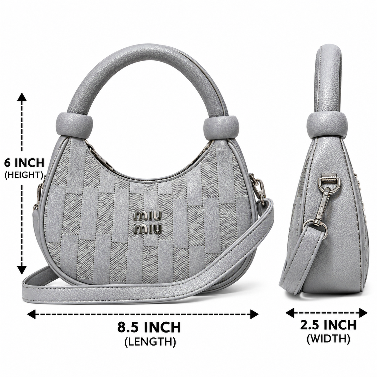 Min Min Stylish Grey Handbag | Trendy Shoulder & Crossbody Bag