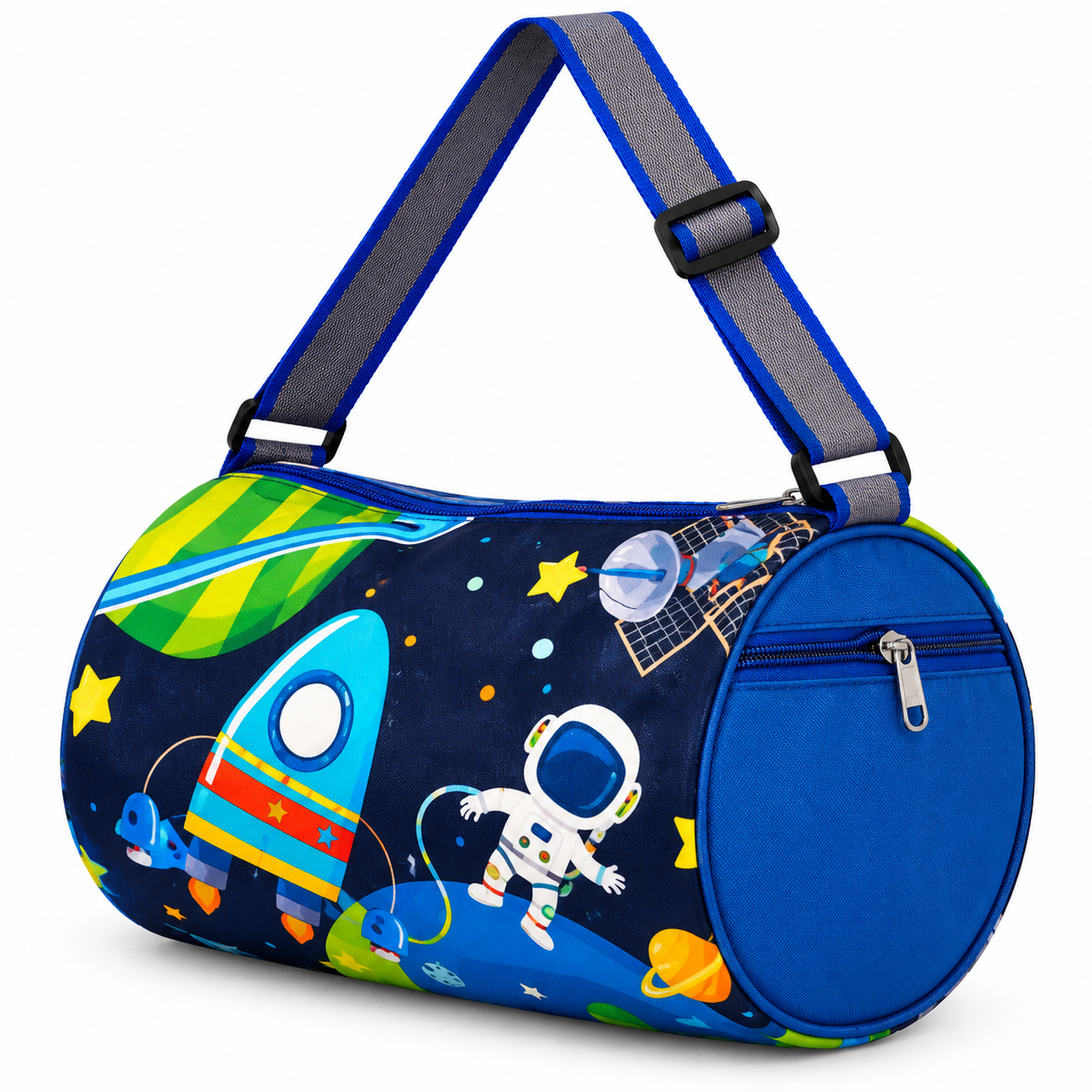 Kids Space & Astronaut Duffle Sling Bag | 1 Zipper Compartment | Adjustable Shoulder Strap | Travel & Sports Bag