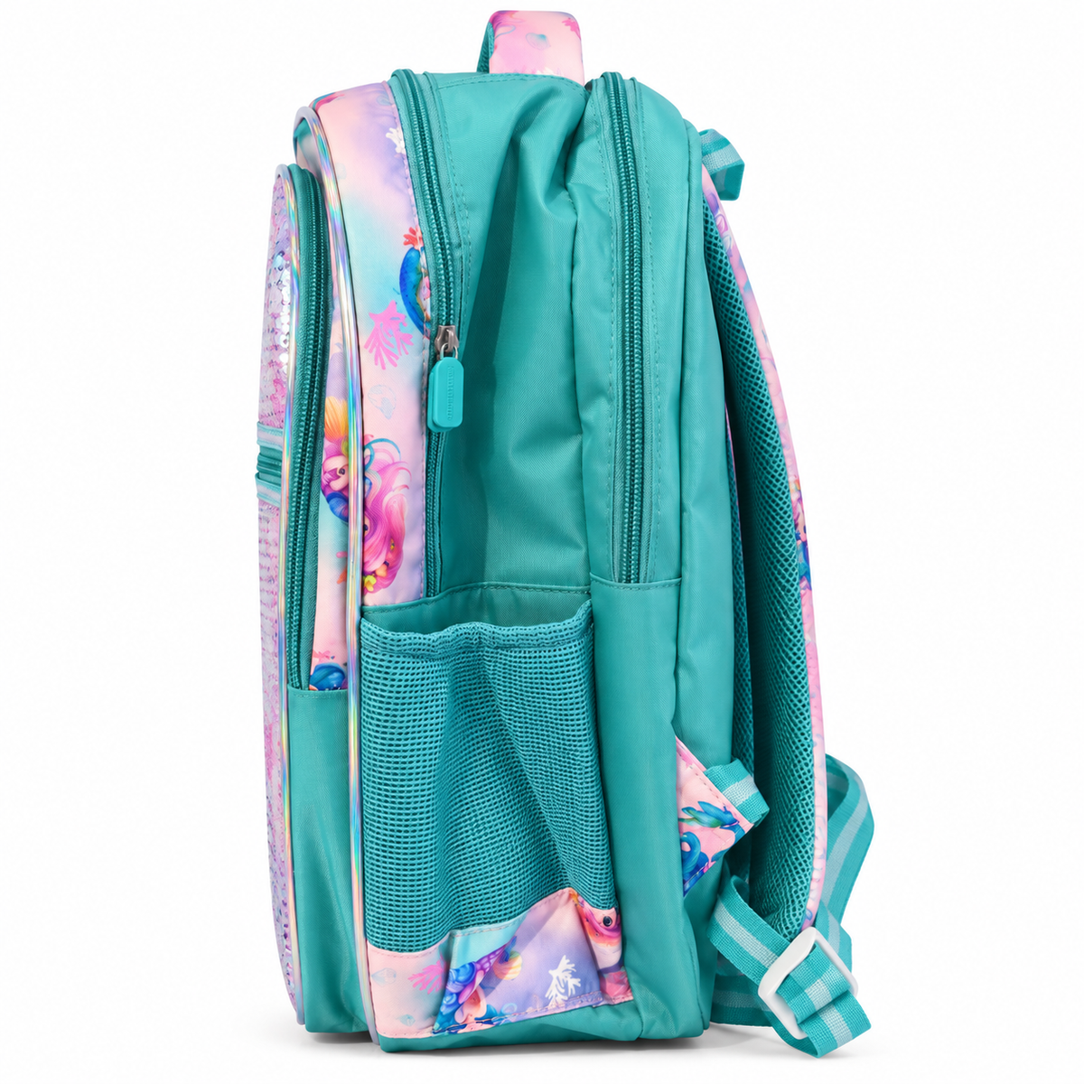 Girls Mermaid School Backpack | Colorful Lightweight Bag with Spacious Storage & Bottle Pocket
