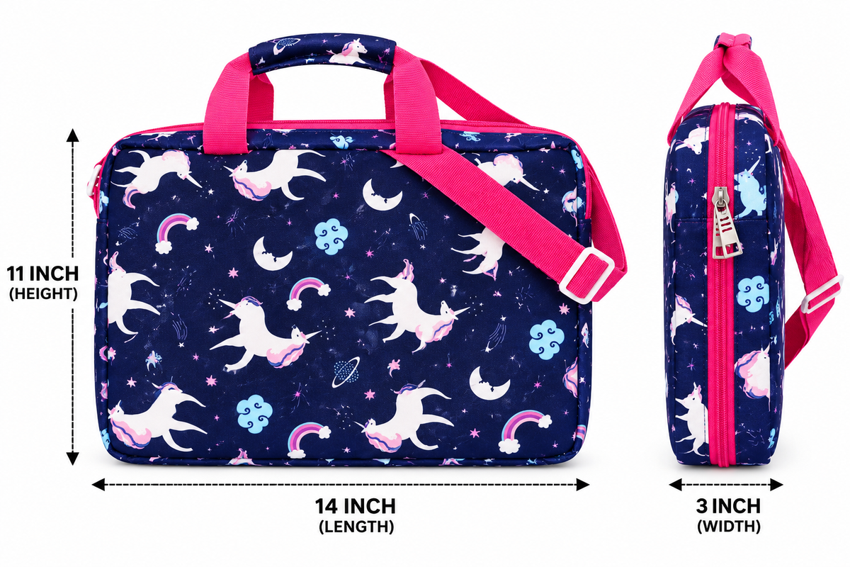 Unicorn Printed Sling Bag for Girls | Cute Crossbody Shoulder Bag | 1 Zipper Spacious Carry Bag