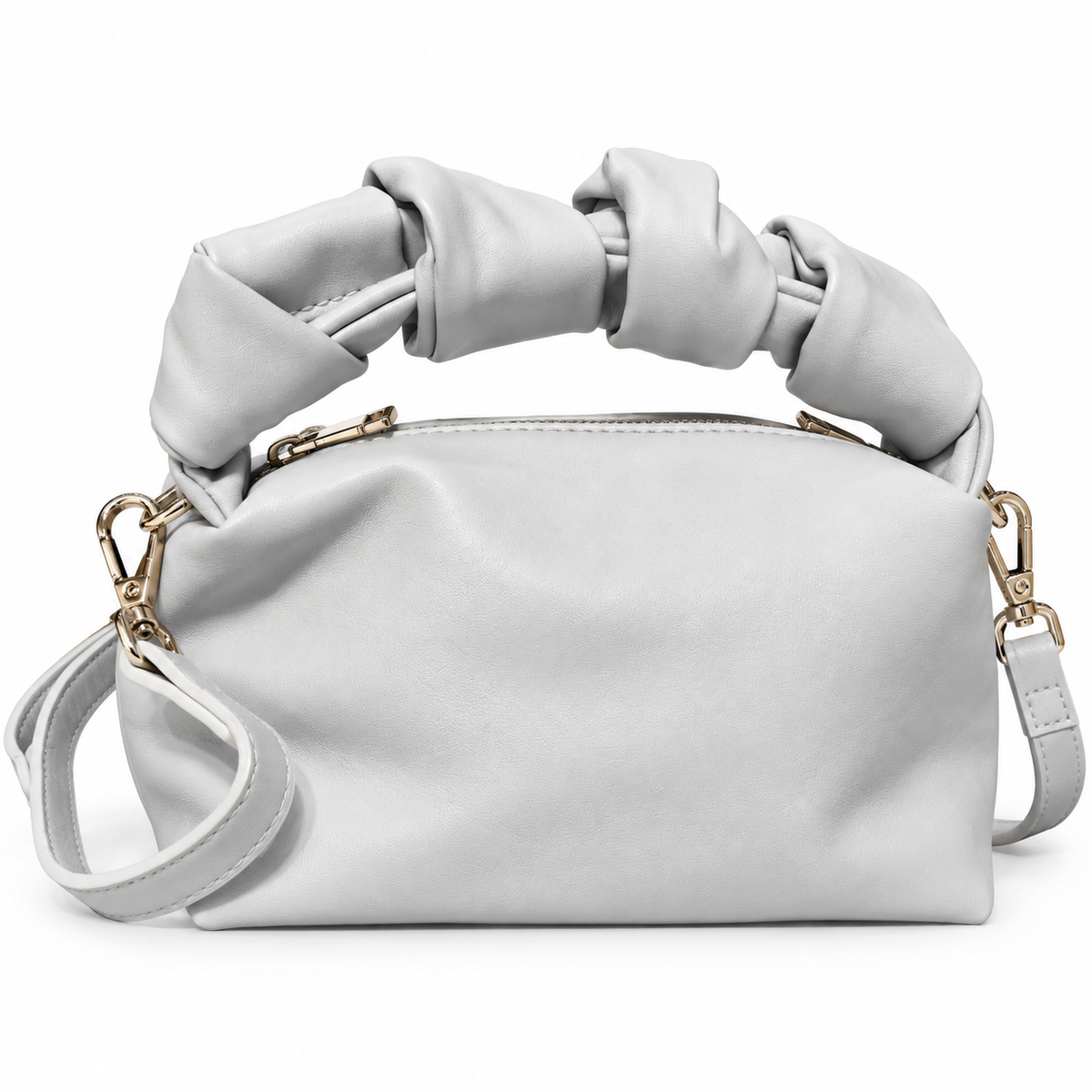 Elegant Ruched Handle Shoulder Bag with Adjustable Strap