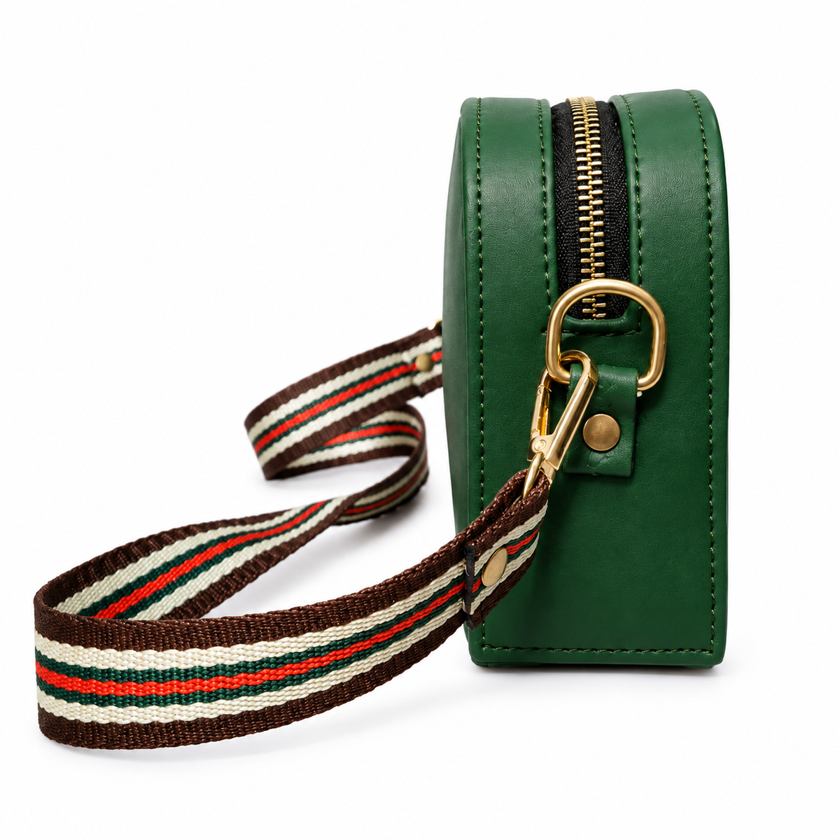 Premium Green Zip Closure Sling / Handbag with Dual Strap for Women