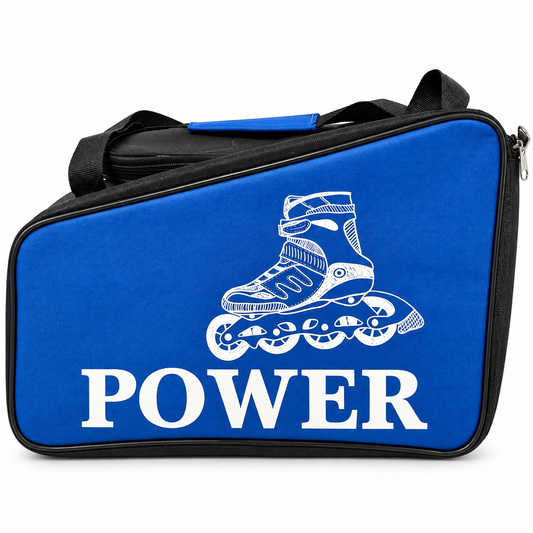 Roller Skate Sports Bag for Kids & Adults | 2 Zipper Spacious Carry Bag | Blue & Black Travel Duffel Bag