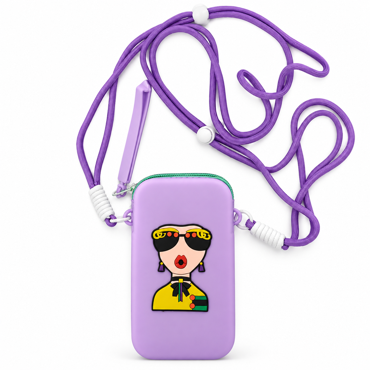 Mini Sling Bag | 1 Zipper Cute Cartoon Crossbody Bag with Adjustable Rope Strap Women & Girls