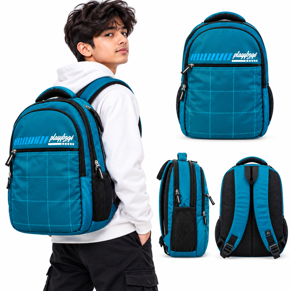 PlayBags Stylish Backpack for School, College & Travel | Spacious Casual Backpack with Multiple Compartments