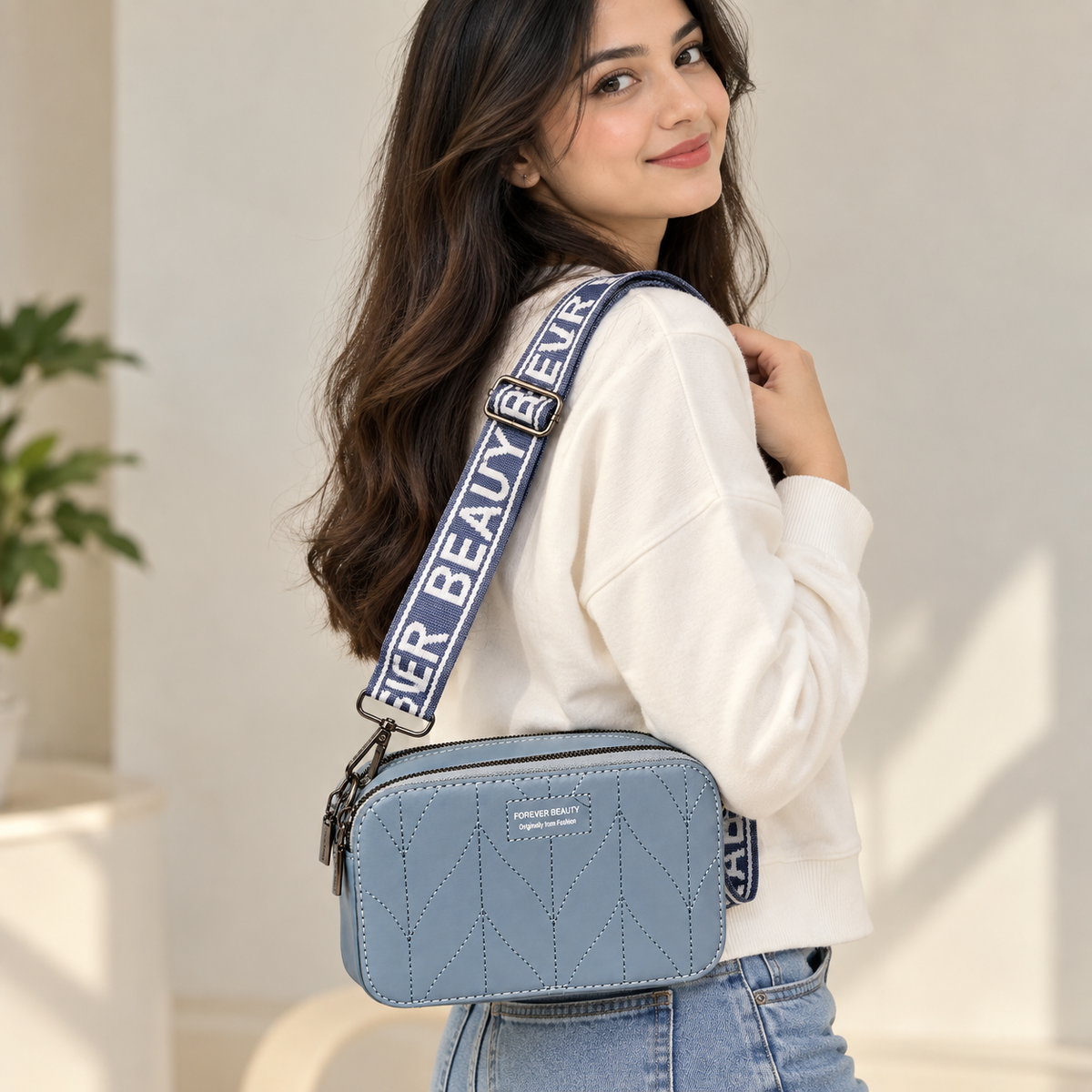 Stylish Crossbody Sling Bag | 2 Zipper Shoulder Bag with Adjustable Strap | Casual Fashion Handbag Women’s & Girls