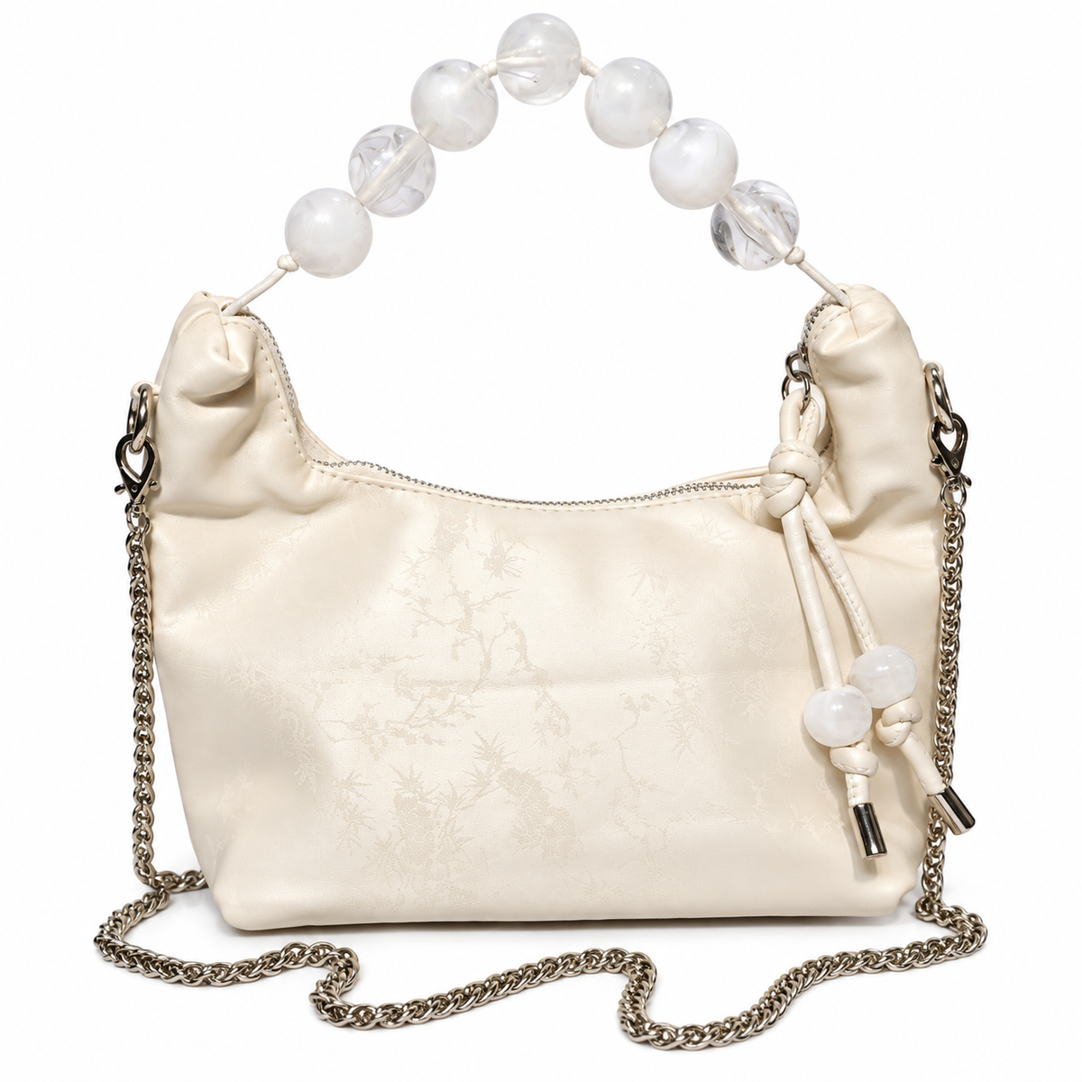 Elegant Pearl Beaded Handbag with Chain Strap | Stylish Fashion Bag