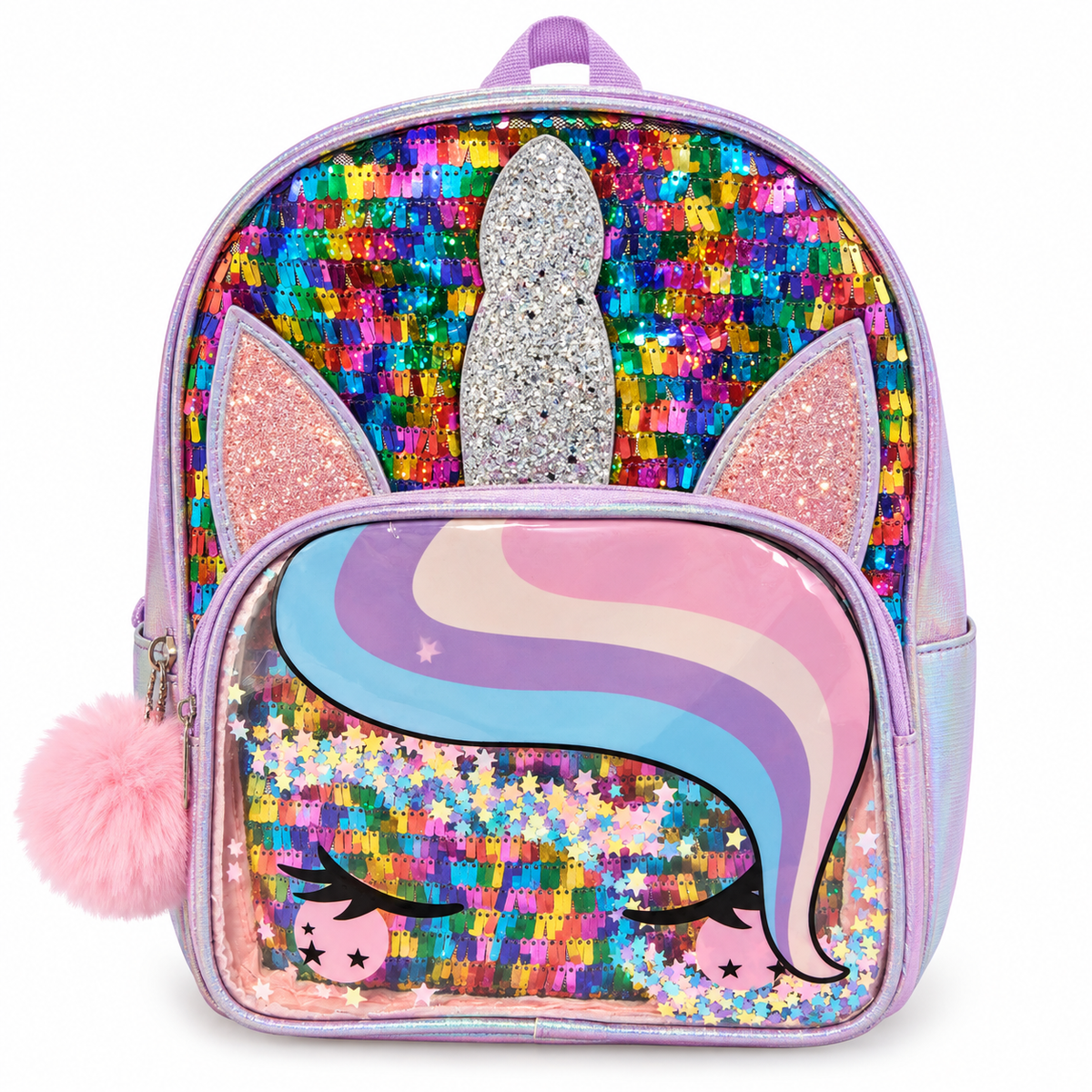 Kids Unicorn Backpack for Girls | 2 Zipper Spacious School Bag | Glitter Sequin Rainbow Unicorn Backpack&nbsp;