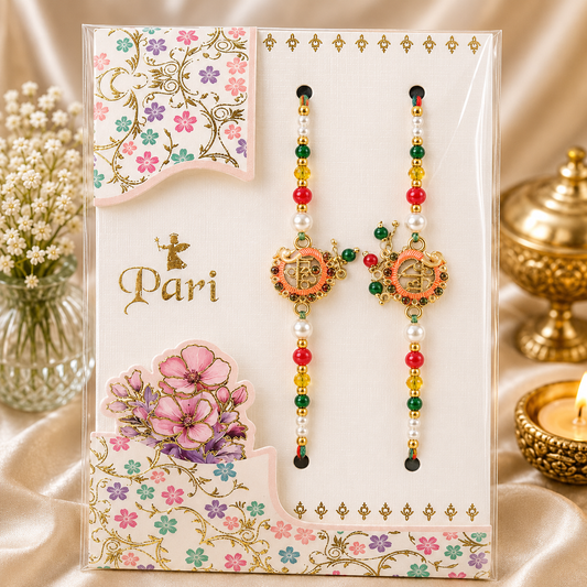 Premium Designer Rakhi Set | AD Rakhi | Heavy Metal Charm | Premium Thread