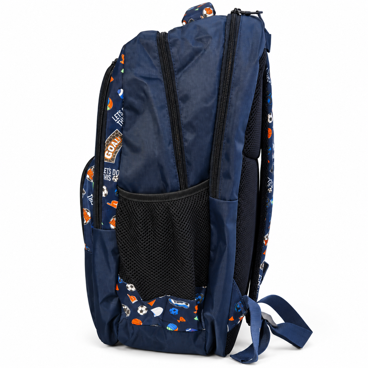 Xplod Football Printed Backpack | Spacious Multi-Compartment Bag with Side Bottle Pockets &amp; Detachable Pouch