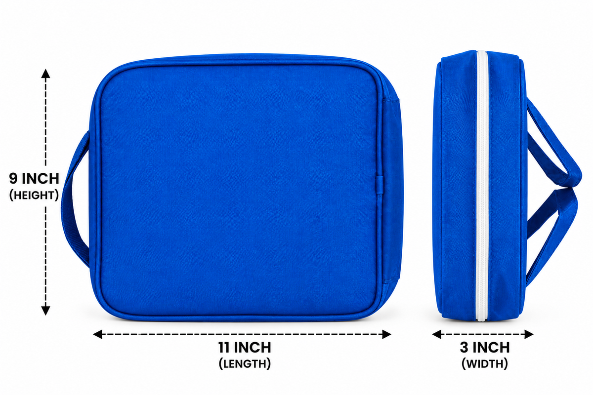 Lunch Bag for Boys & Girls | Cute Robot Printed Insulated Lunch Box Bag | 2 Compartments | Portable Lunch Bag