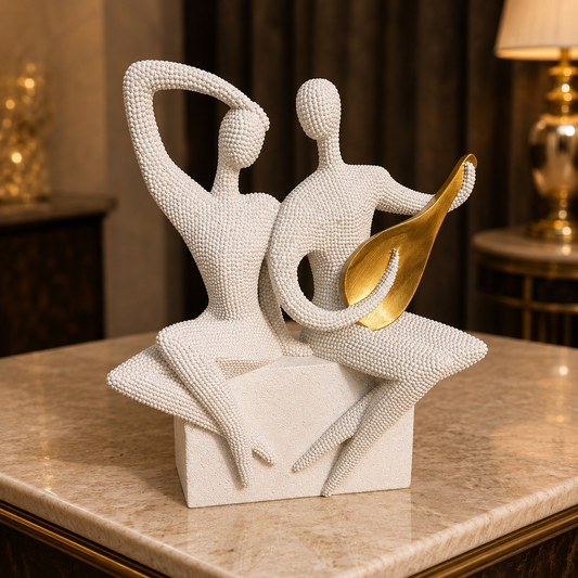 Modern Abstract Couple Statue Showpiece – Luxury Home Décor
