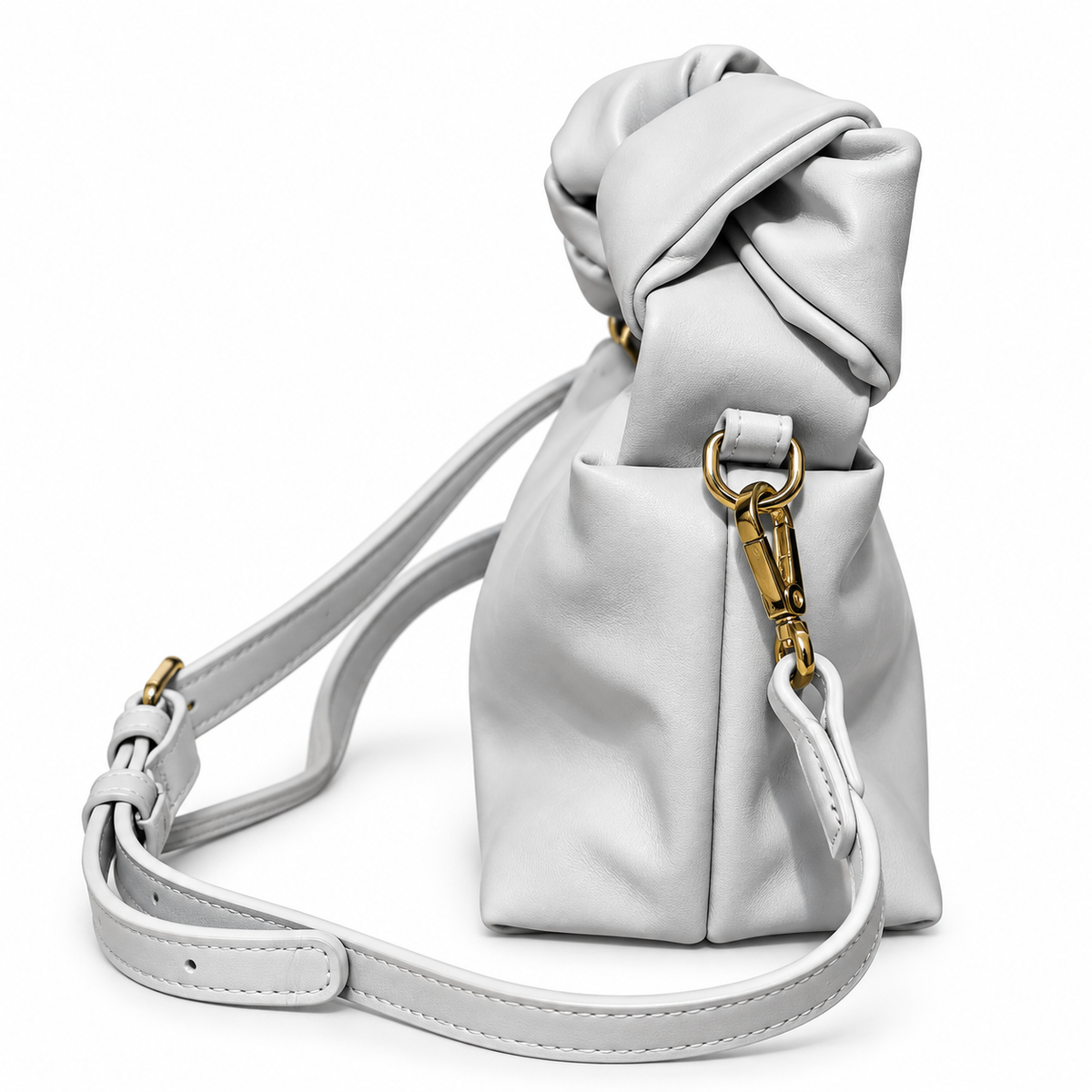 Elegant Ruched Handle Shoulder Bag with Adjustable Strap