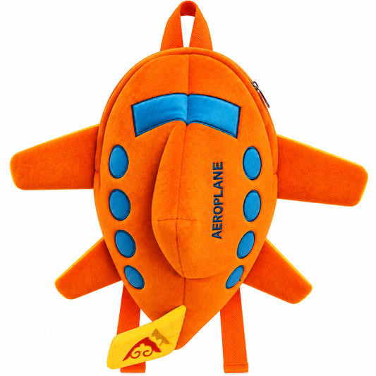Kids Airplane Plush Backpack for Boys & Girls | Cute Aircraft Soft Toy Backpack | 1 Zipper | Lightweight School & Travel Bag