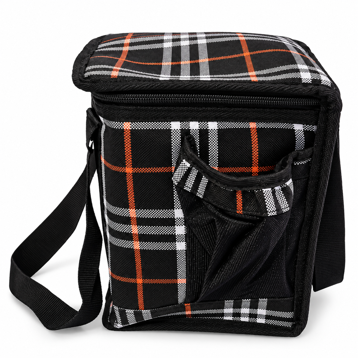 Insulated Lunch Bag for Men & Women | 1 Zipper Lunch Box Bag with Front Pocket & Adjustable Shoulder Strap