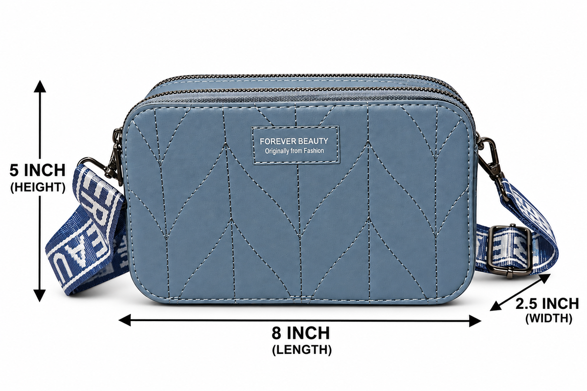 Stylish Crossbody Sling Bag | 2 Zipper Shoulder Bag with Adjustable Strap | Casual Fashion Handbag Women’s & Girls