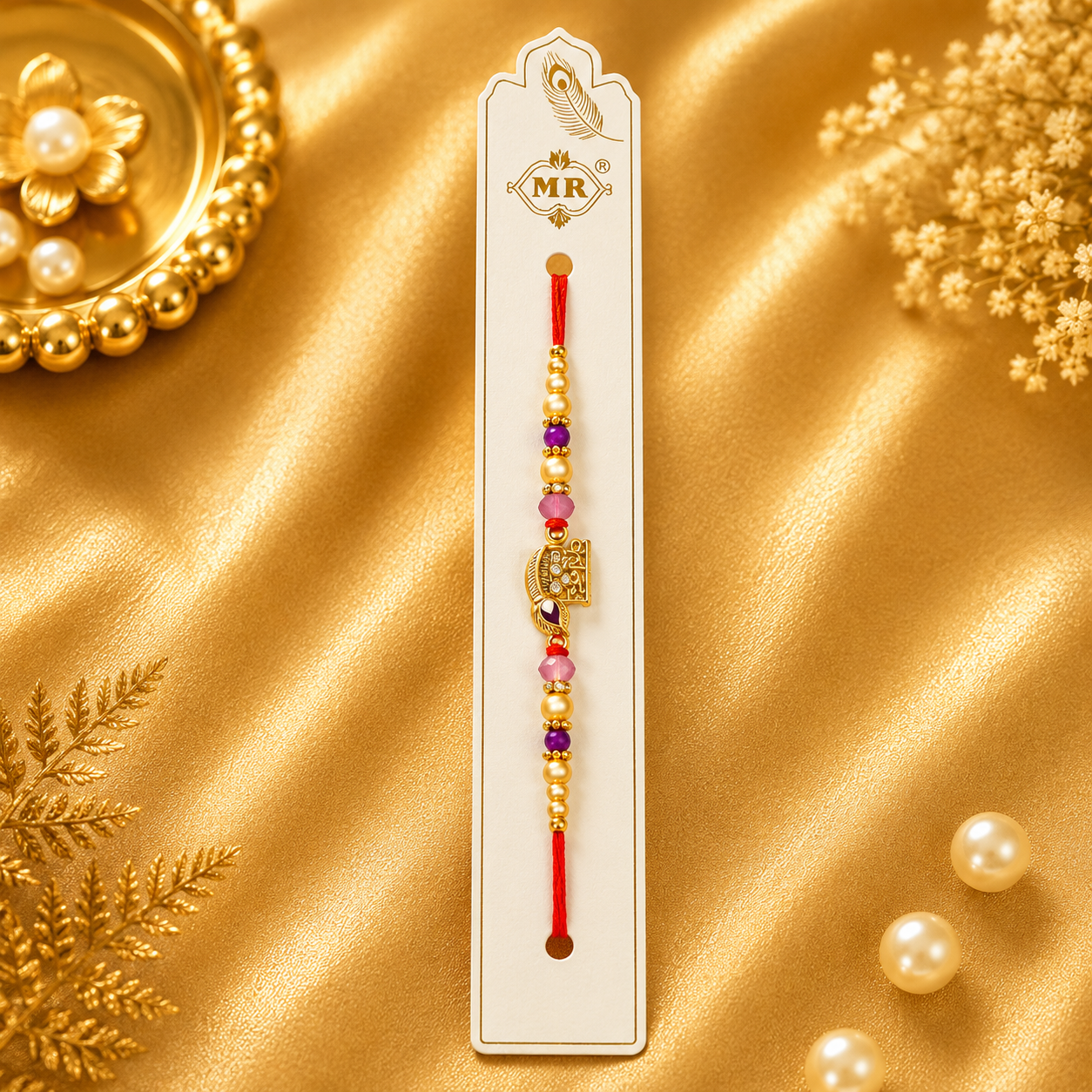 Traditional Kanha Rakhi | Krishna Inspired Designer Rakhi | Religious Metal Charm Rakhi